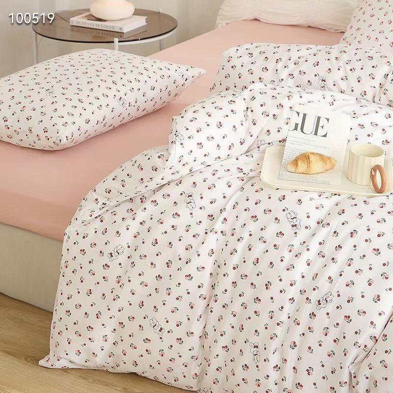 Set Cotton LiVing Hàng Nhập Khẩu Cao Cấp Hoa Nhí Hồng