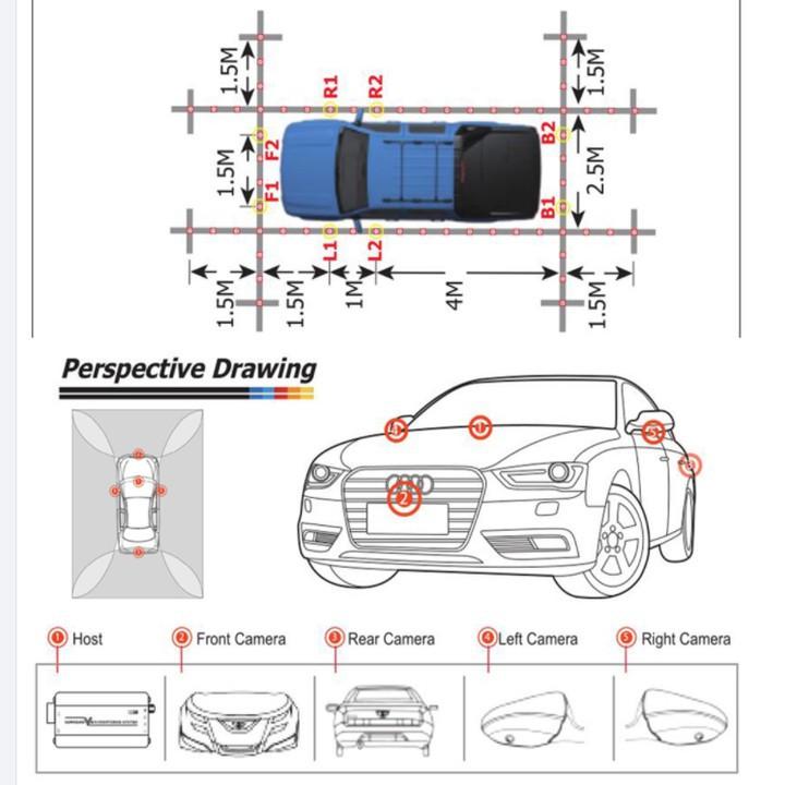 Camera hành trình 360 độ 3D cao cấp chuẩn AHD 1080P, lắp tích hợp cho màn hình ô tô HD366 - Độ phân giải: 1920*1080P