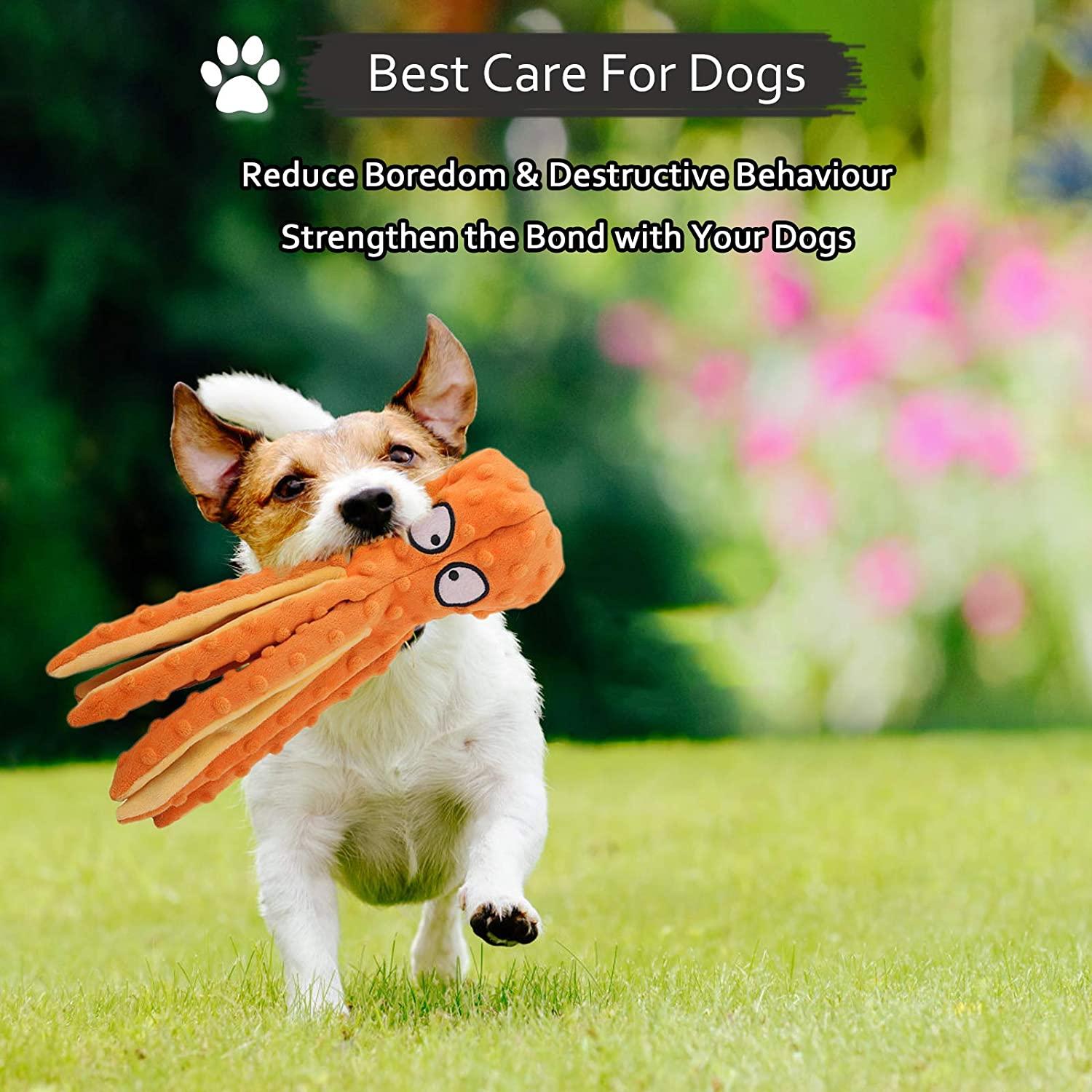 Đồ Chơi Tương Tác Cho Chó, Đồ Chơi Nhai Cho Chó Bạch Tuộc Không Nhồi Có Rãnh