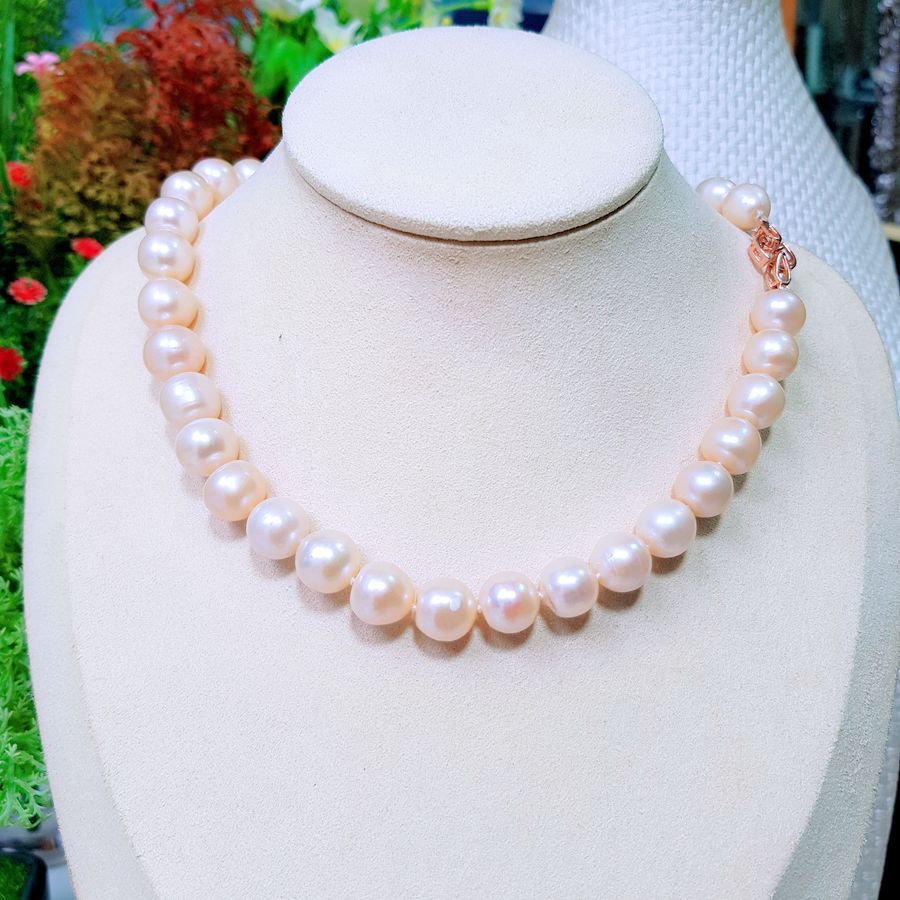 Vòng Cổ Ngọc Trai Nước Ngọt Thiên Nhiên Cao Cấp - Chuỗi Đơn Phú Quý - Trang Sức Cô Tấm - GINA PEARL (12ly) - CTJ0712