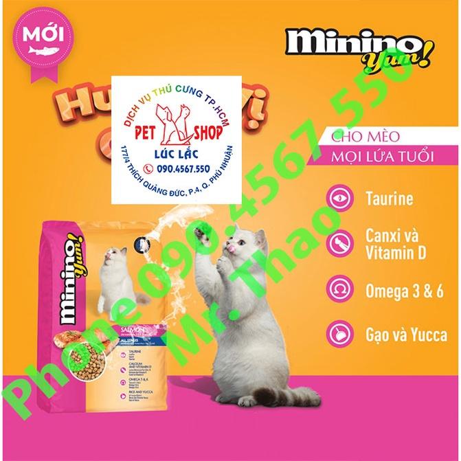 [1.5KG] Thức ăn cho mèo mọi lứa tuổi Minino Yum Salmon - Thức ăn cho mèo Vị Cá Hồi 1.5kg