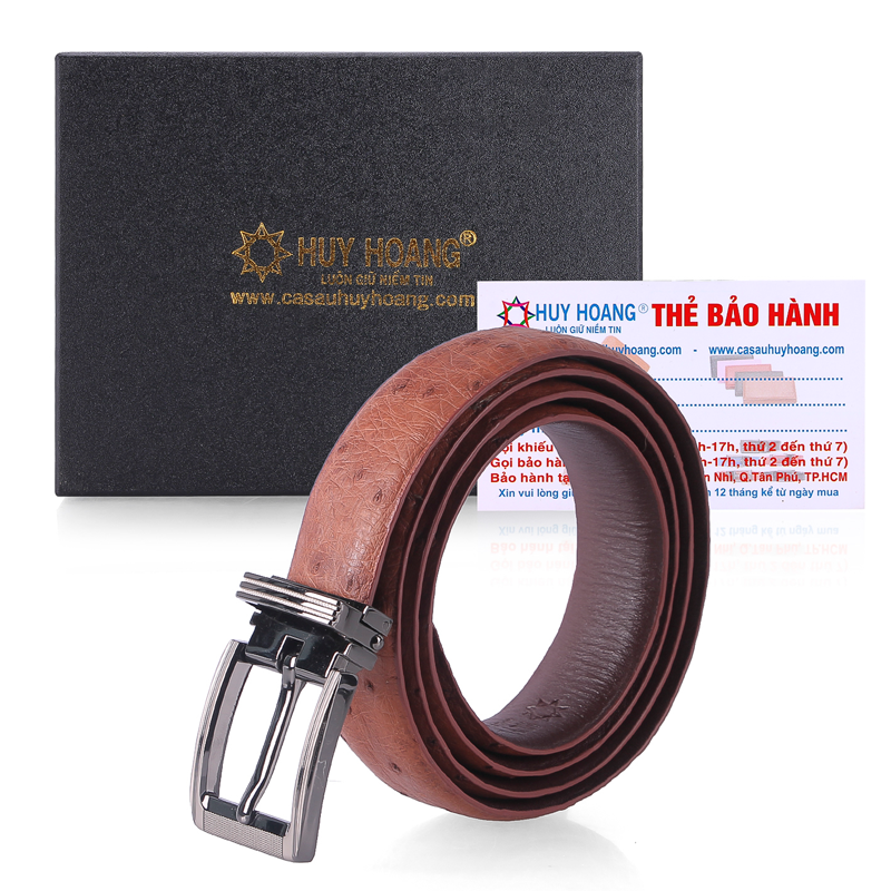 HJ5421-22-23-24 - Dây thắt lưng nữ da đà điểu da hột đen, nâu đất, vàng bò, nâu đỏ