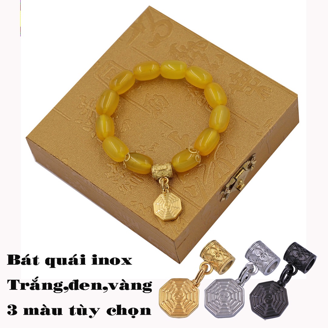 Vòng tay thạch anh vàng bầu bát quái VTAVBBQHKV12