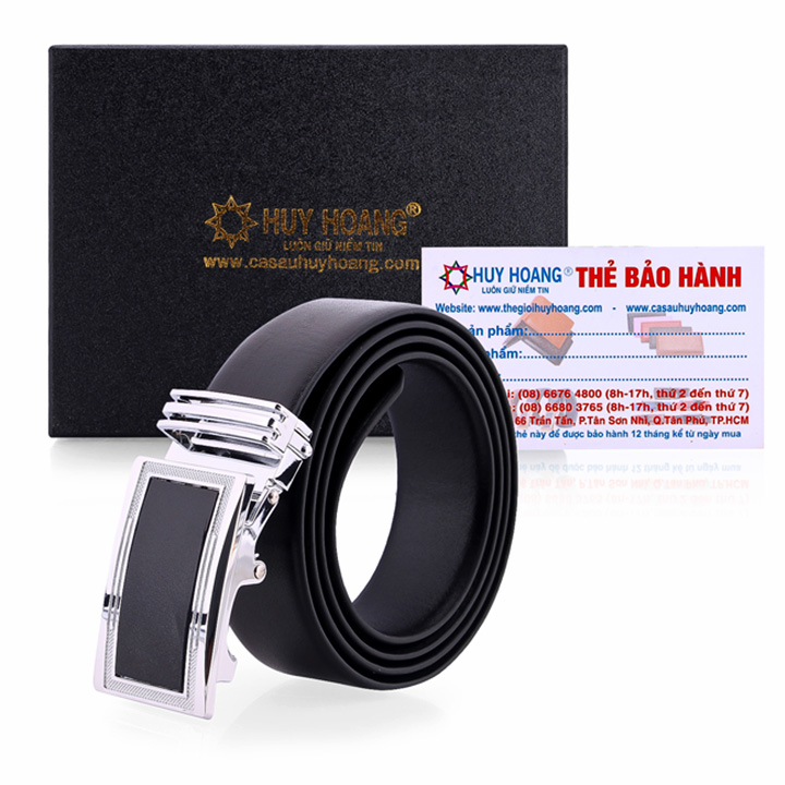 HJ4111 - Dây nịt nam da thật Huy Hoàng màu đen