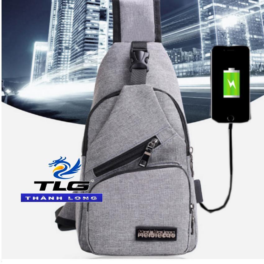 Túi đeo ngực phong cách Hàn Quốc kèm cổng sạc USB  - Túi Thể Thao -Túi Đựng Đồ Cá Nhân  - Blue -208204-2 L -VICTORIA