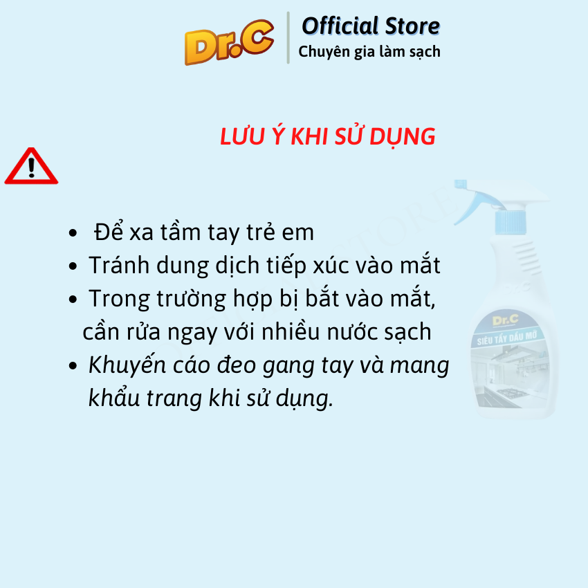 Siêu tẩy dầu mỡ Dr.C chính hãng ( TẶNG Lau kính Dr.C chính hãng)