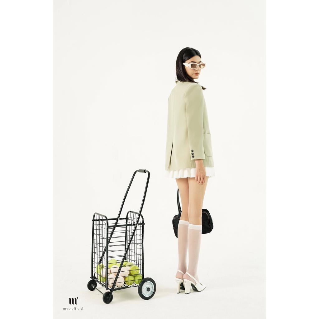 Áo blazer nữ Méo shop dài tay có túi hộp phối cúc Sunyta