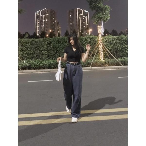 Quần jean ống suông form bigsize