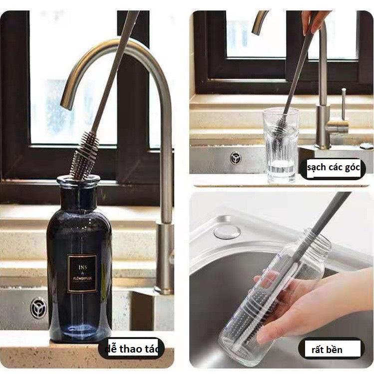 Dụng Cụ Cán Dài Dùng Để Rửa Ly, Rửa Chai Lọ