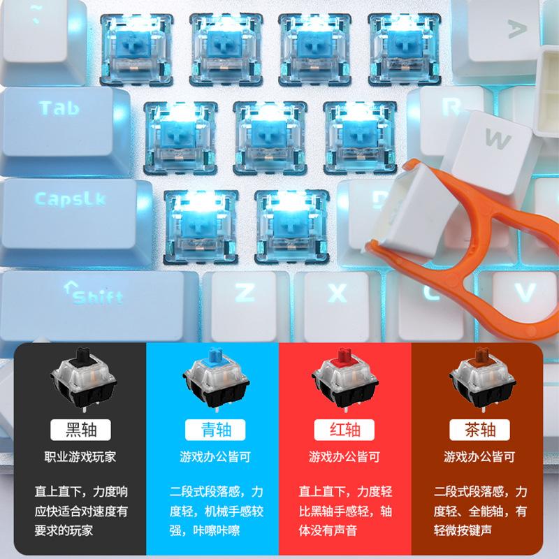 Phong Cách Mới Nhất Daryou EK815 Bàn Phím Cơ Xanh Trục Trò Chơi Trà Có Dây Trục Văn Phòng Máy Tính Gia Đình Bộ Chuột Phím