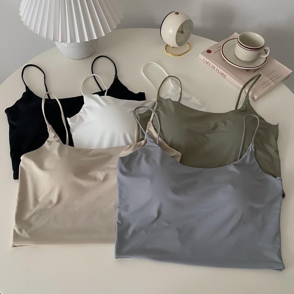 Áo bra 2 dây mảnh dáng croptop CỔ CHỮ U cá tính Hot.trend, có đệmngực 1cm may liền áo, chất su mềm mịn mát, có nhiều màu lựa chọn cho Nữ Women Dáng Ngắn Đen