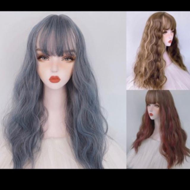 Tóc giả xù xanh️ - Tặng lưới chùm tóc