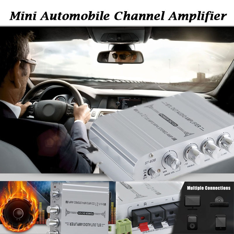 Âm ly 2.1 mini amply 2.1 VINETTEAM ST-838 Bộ khuếch đại Hi-Fi nhỏ 2.1 Xe ô tô Xe máy Âm thanh tại nhà Âm thanh nổi - Phiên Bản Mới 2020- Hàng Chính Hãng