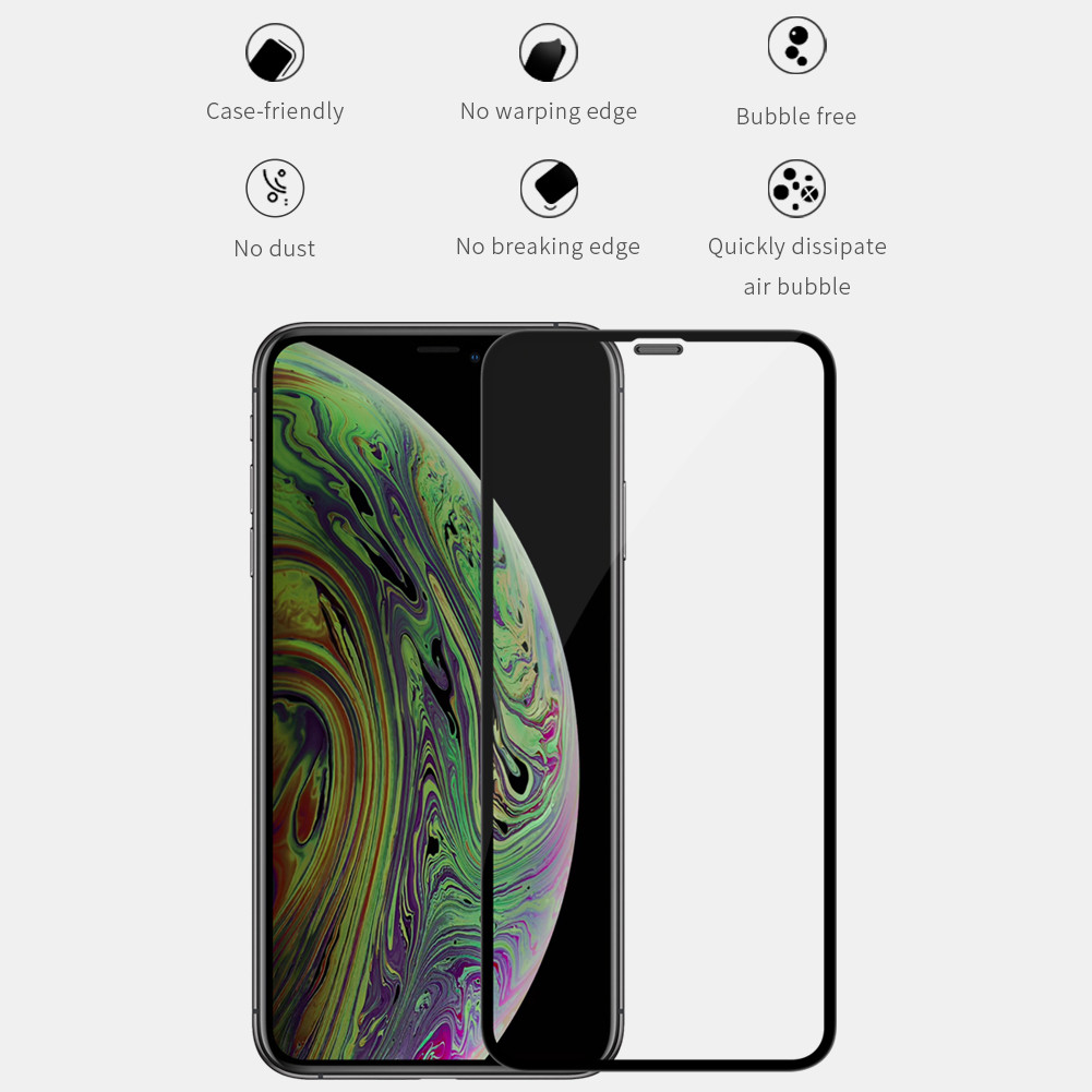 Miếng dán cường lực 3D full màn hình cho iPhone 11 Pro hiệu Nillkin XD CP + Max (Mỏng 0.23mm, Kính ACC Japan, Chống Lóa, Hạn Chế Vân Tay) - Hàng chính hãng