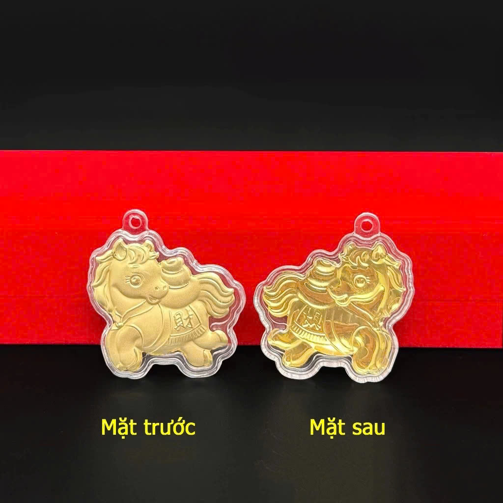 Móc Khóa Ngựa Vàng Mini 3D – Móc Treo Chìa Khóa/ Balo – Thu Hút May Mắn Tài Lộc 2026