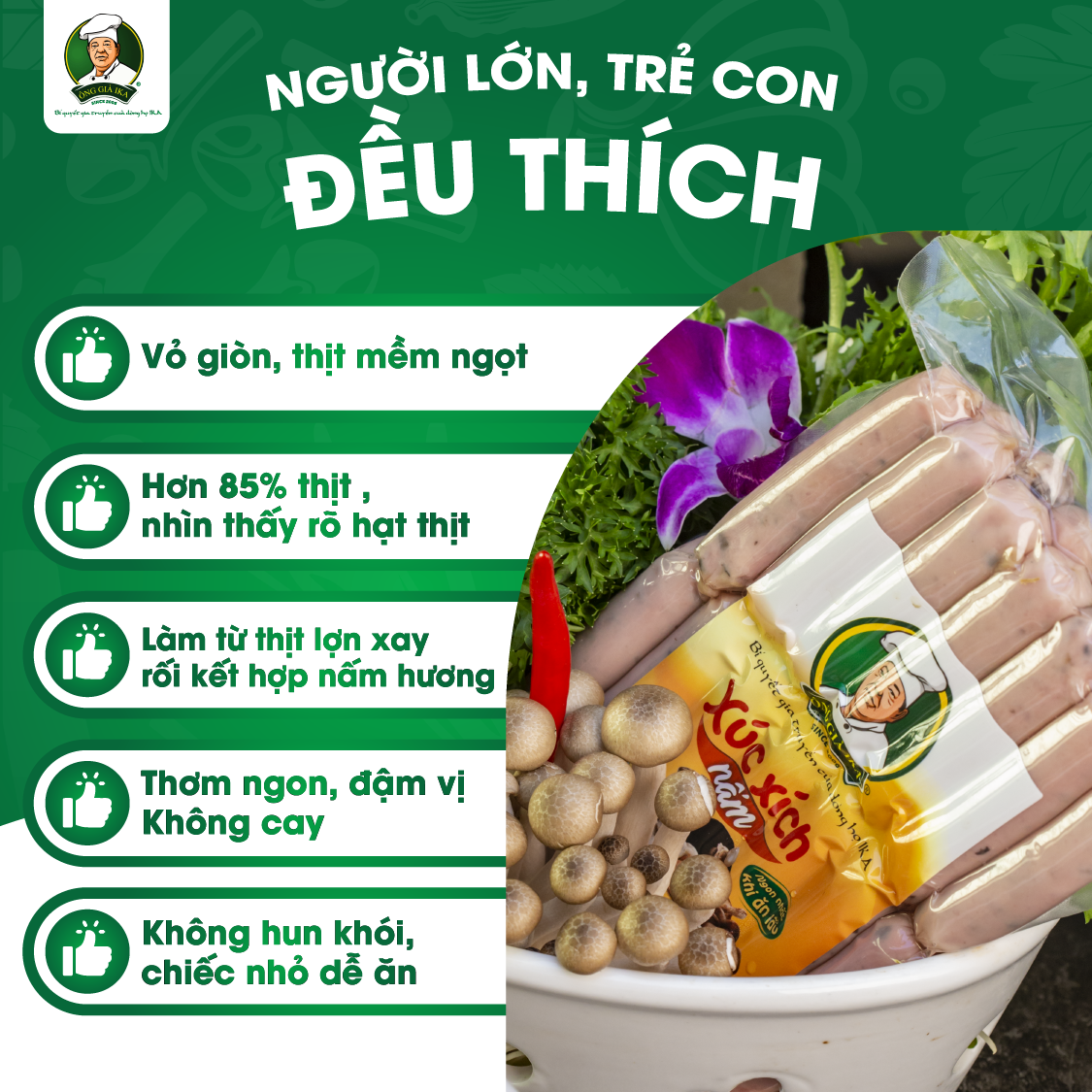 [Chỉ Giao Hà Nội] Xúc xích Nấm 400g