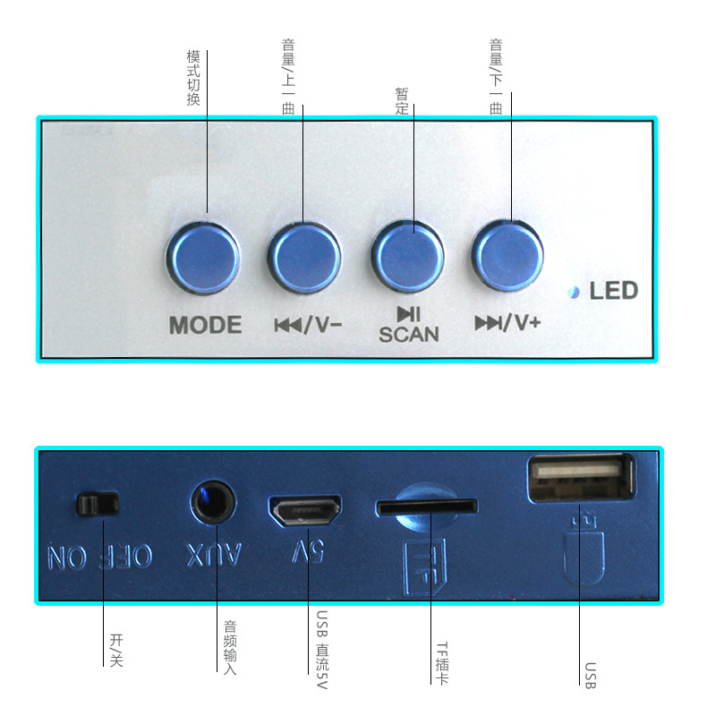 Loa Nghe Nhạc Xách Tay MS88 Hỗ Trợ Bluetooth, USB, Thẻ Nhớ, Jack 3.5