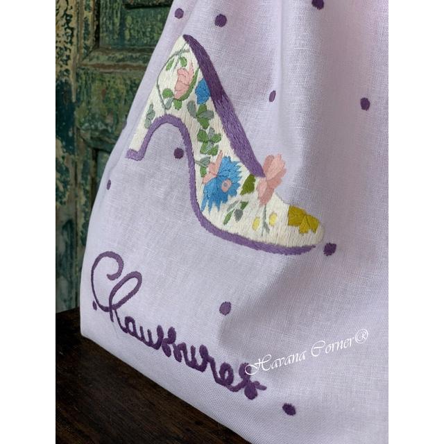 Túi dây rút thêu tay hình chiếc giầy chaussures size 30*40 cm - Hand Embroidery Lingerie Bag Vietnam