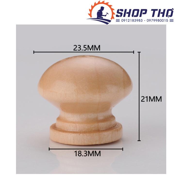 Núm gỗ màu gỗ sơn bóng lắp cánh tủ nội thất