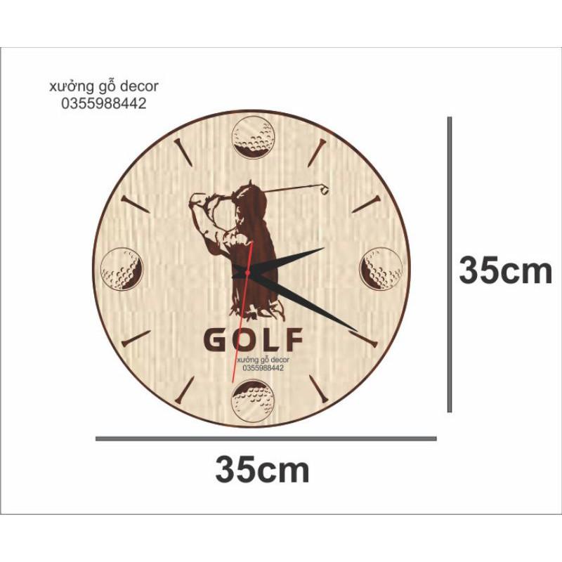 Đồng Hồ Treo Tường Bằng Gỗ Hình Người Chơi Golf Độc Đáo Trang Trí Nhà Cửa