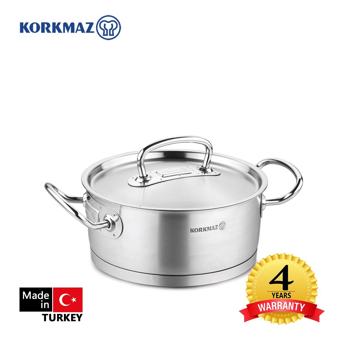 Nồi Inox Đáy Từ 4.5 Lít Nắp Inox Korkmaz Proline