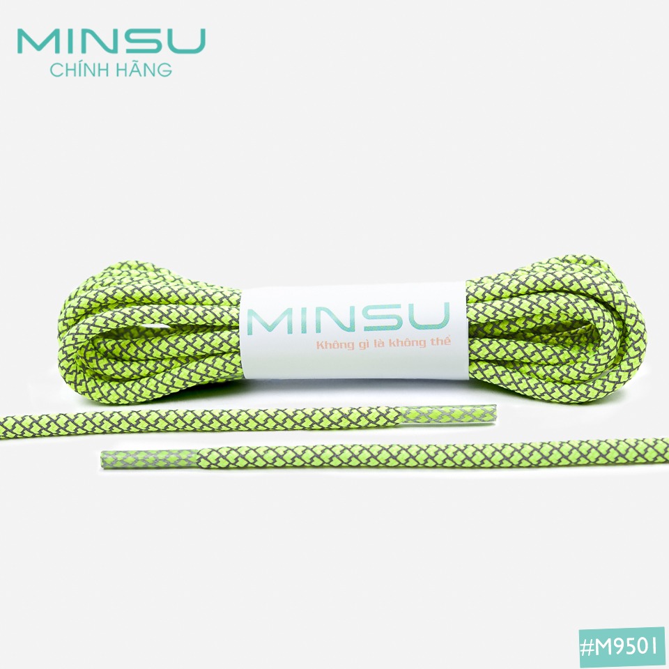 Dây Giày Phản Quang Tròn Chính Hãng MINSU Cao Cấp M9501, Dây Giày Thể Thao Sneaker Shoelaces Bản Tròn Nam Nữ yz350 110cm – Dạ