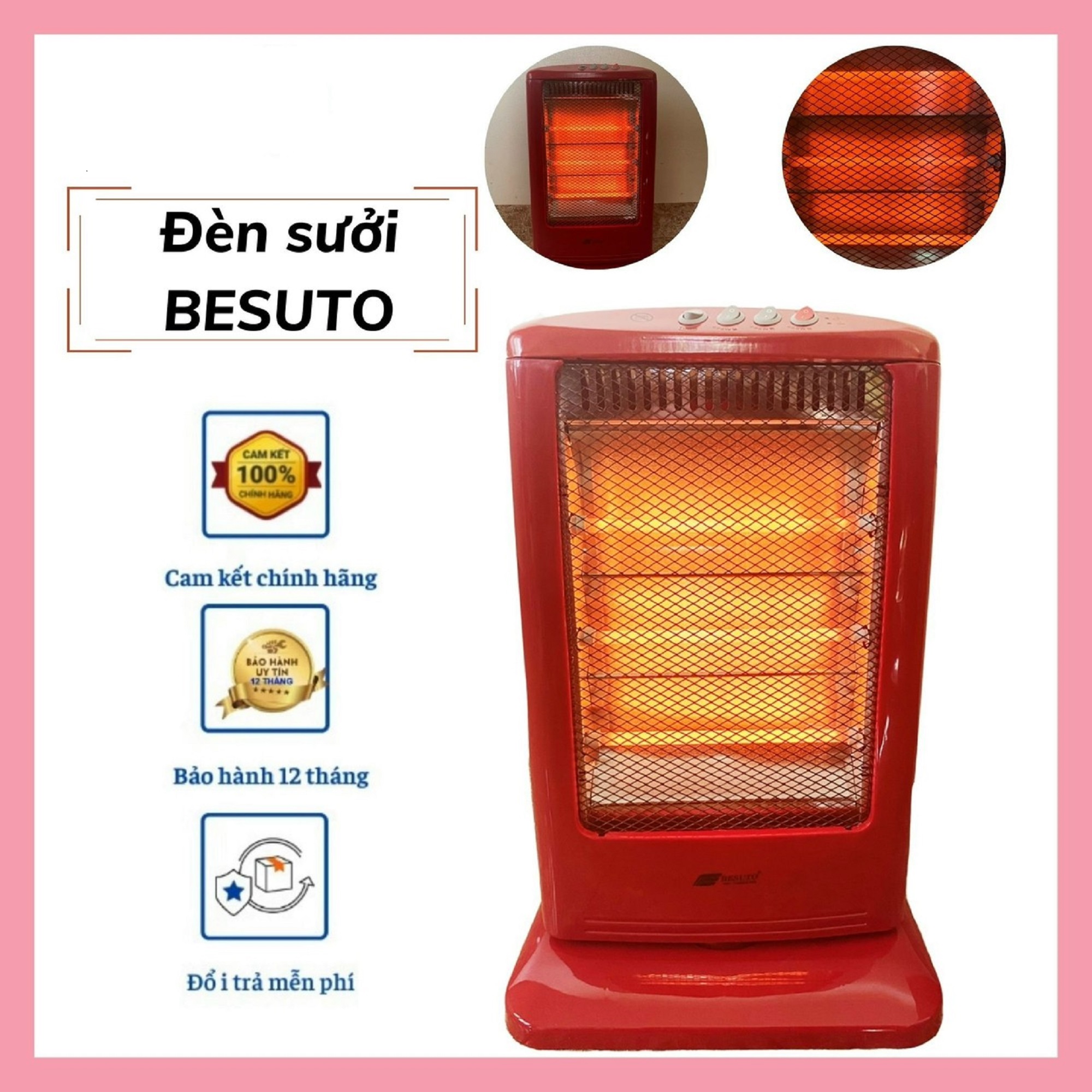 Máy Sưởi Hồng Ngoại 3 Bóng Besuto BST-7329