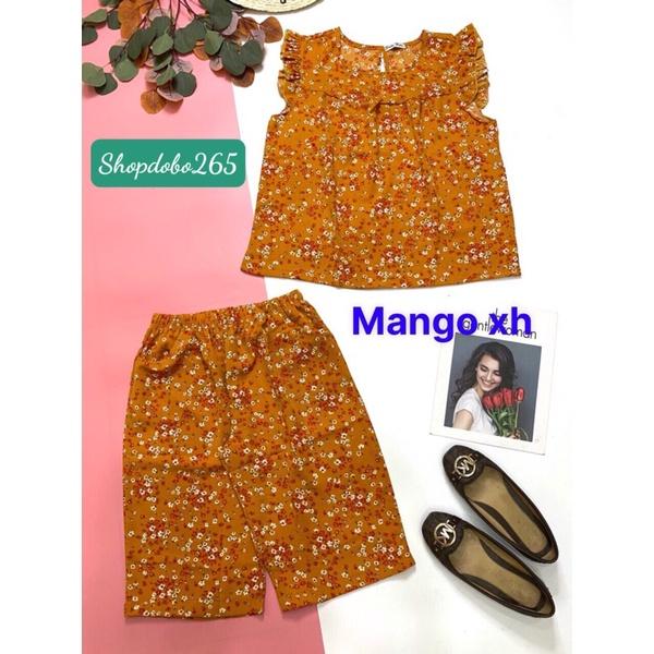 Đồ bộ nữ,đồ ngủ mặc nhà lửng vải lụa mango cao cấp họa tiết hoa nhí dễ thương size 55-65kg.