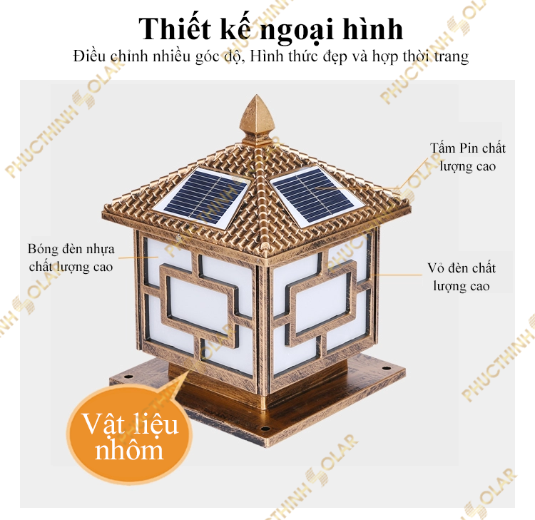 Đèn Trụ Cổng Năng Lượng Mặt Trời 5W EN-M25 - Đèn Trụ Cổng, Đèn Led Ngoài Trời Chống Nước | Phúc Thịnh Solar