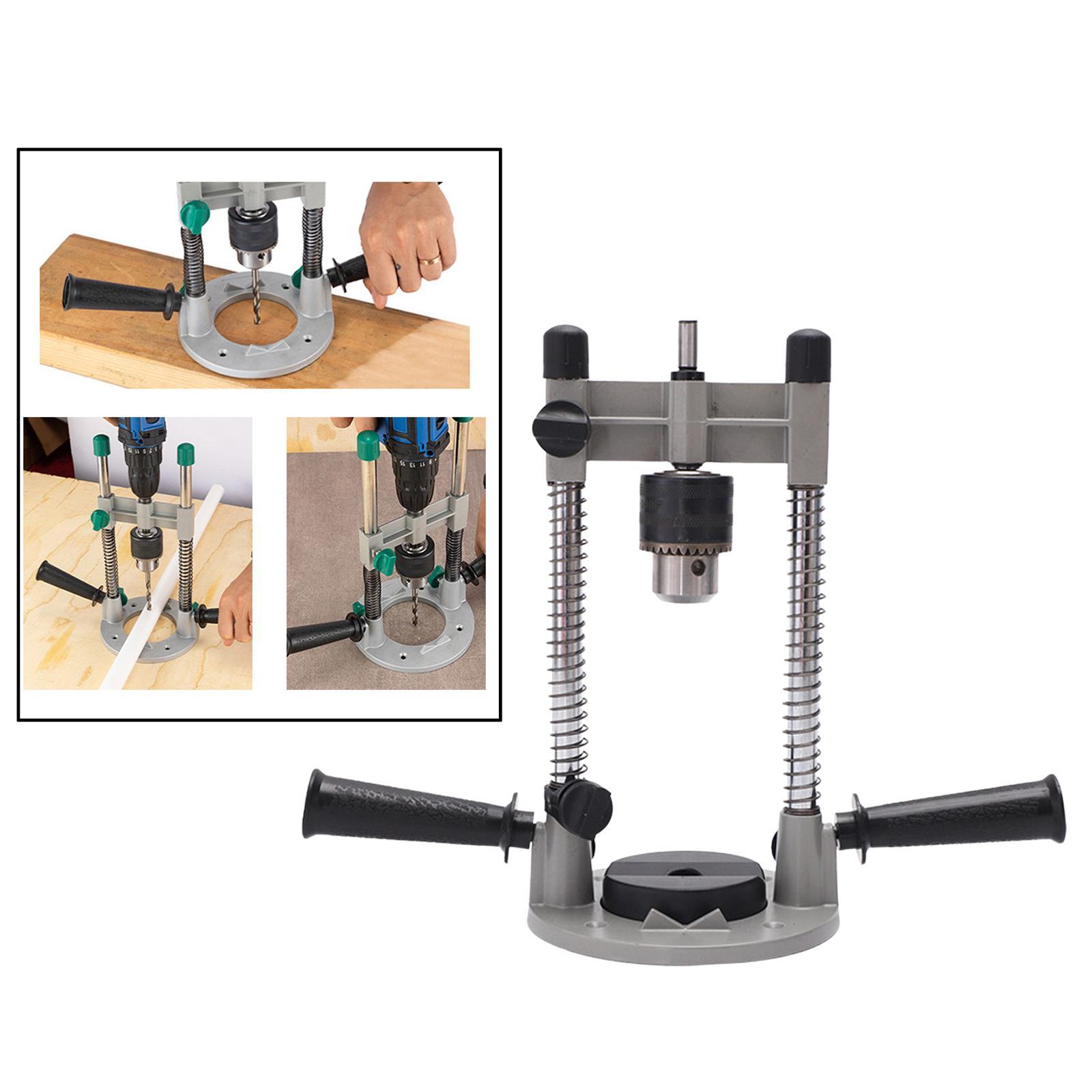 Drill Press Stand, Multi Angle Drill Guide Attachment with 8mm Chuck, Adjustable Angle Drill Holder for 1/2in 1/4in or 3/8in Drills