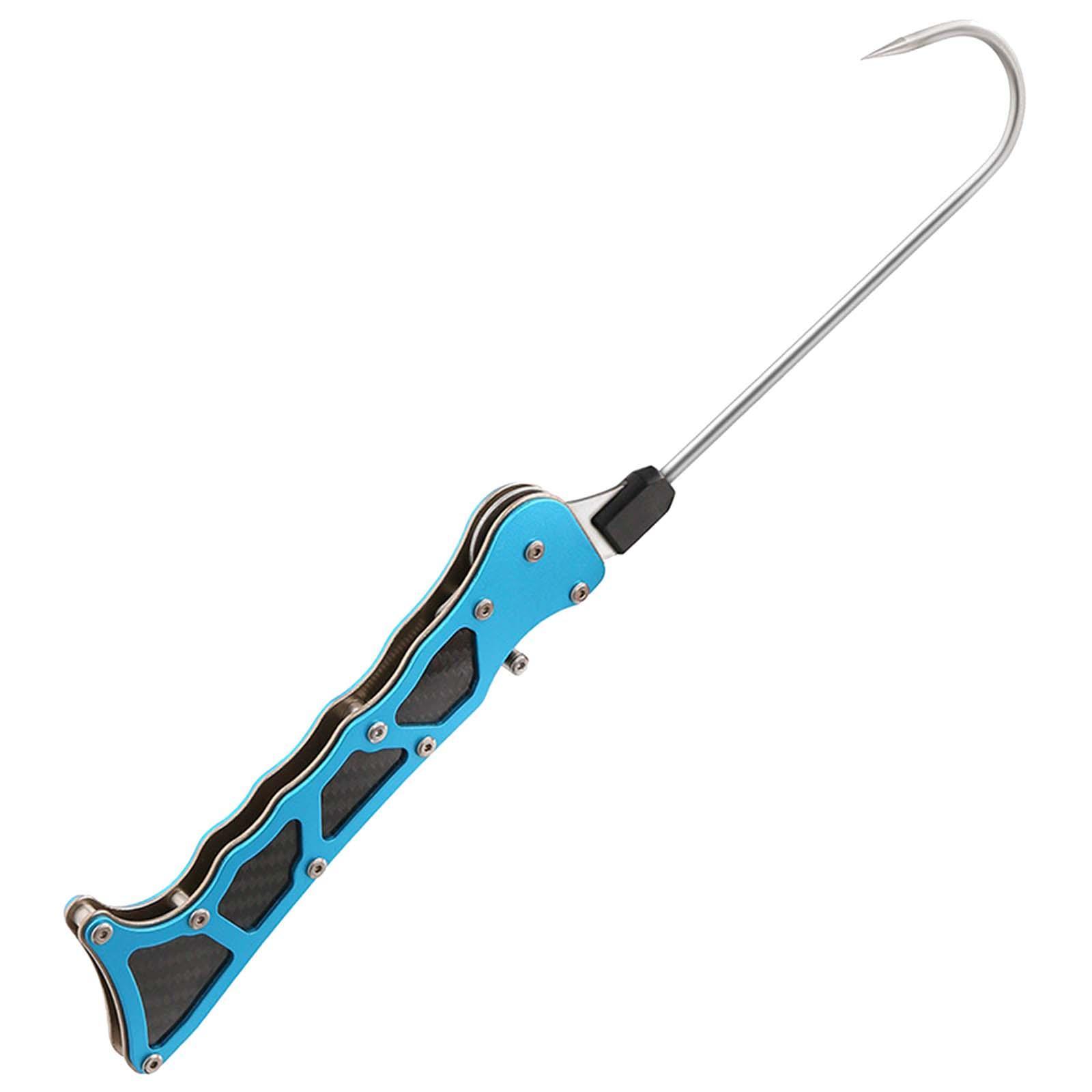 Fishing Gaff Fish Gripper Foldable with Spear Hooks Fish Lip Gripper Fishing Grip Tool