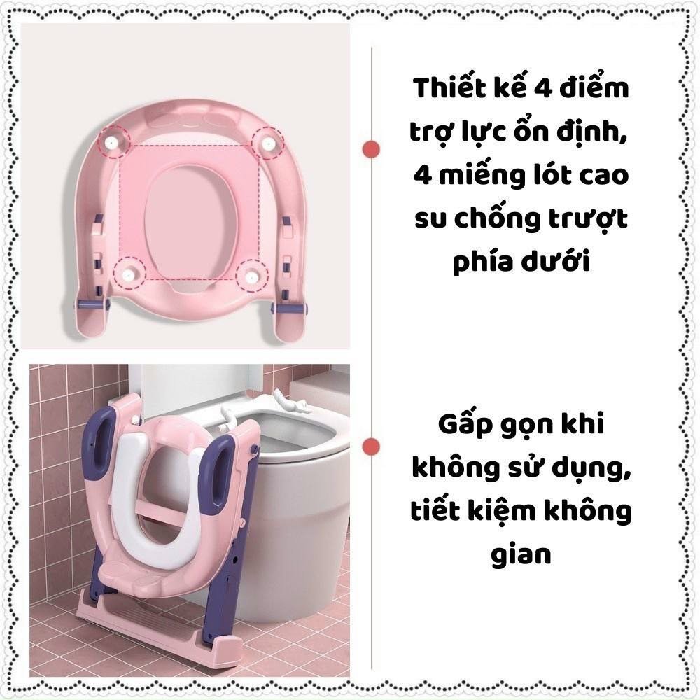 Thang Bô, Thang Đi Vệ Sinh Có Nắp Đậy Tiện Lợi Dành Cho Bé Trai Và Bé Gái Anh Lam Store - Hàng Chính Hãng  - Bé gái