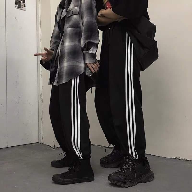 Quần thể thao sọc 1 mí/3 sọc rút gấu unisex chất nỉ tàu dày (annstore)
