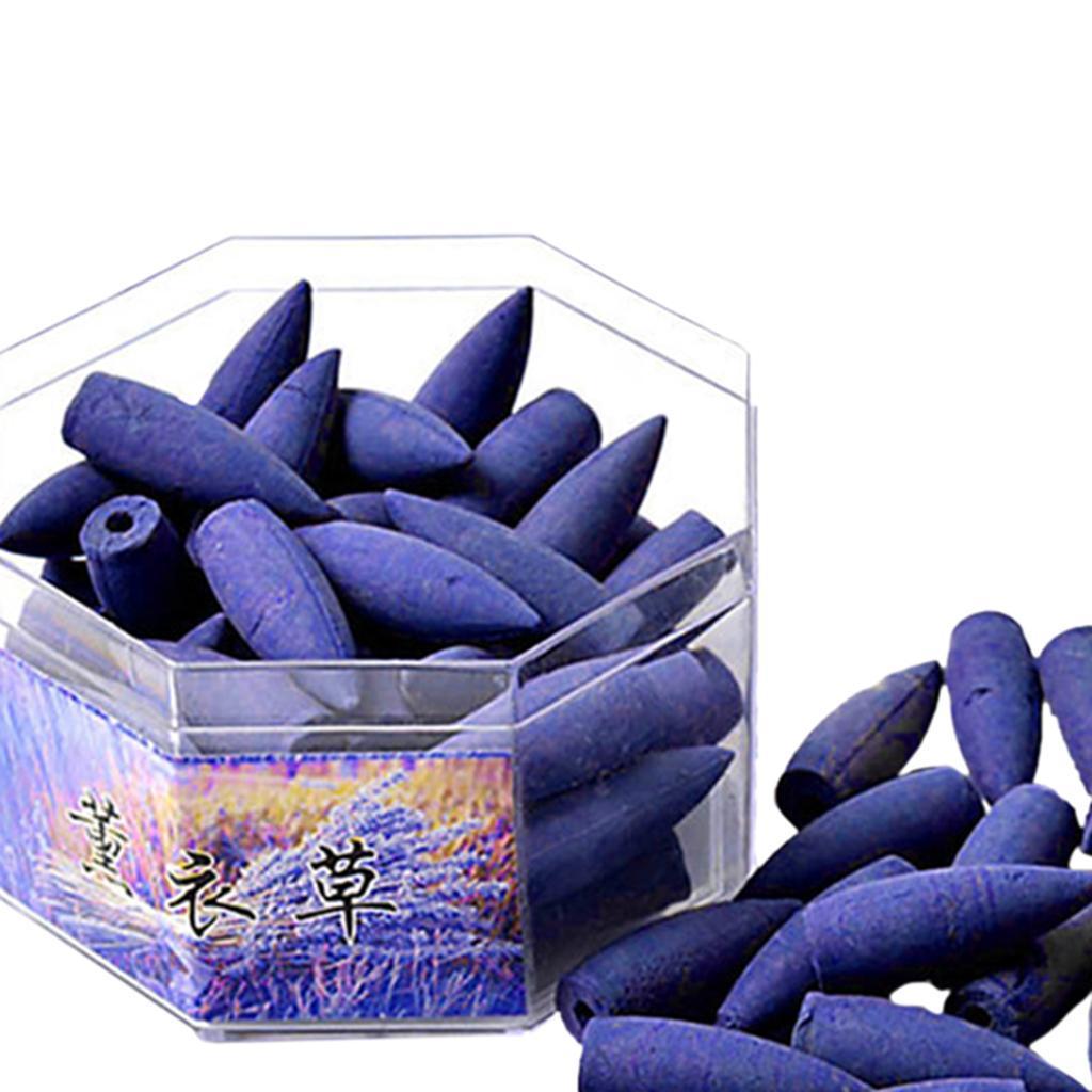Incense Burner Backflow Censer Tower Holder +70pcs Lavender Incense Cone