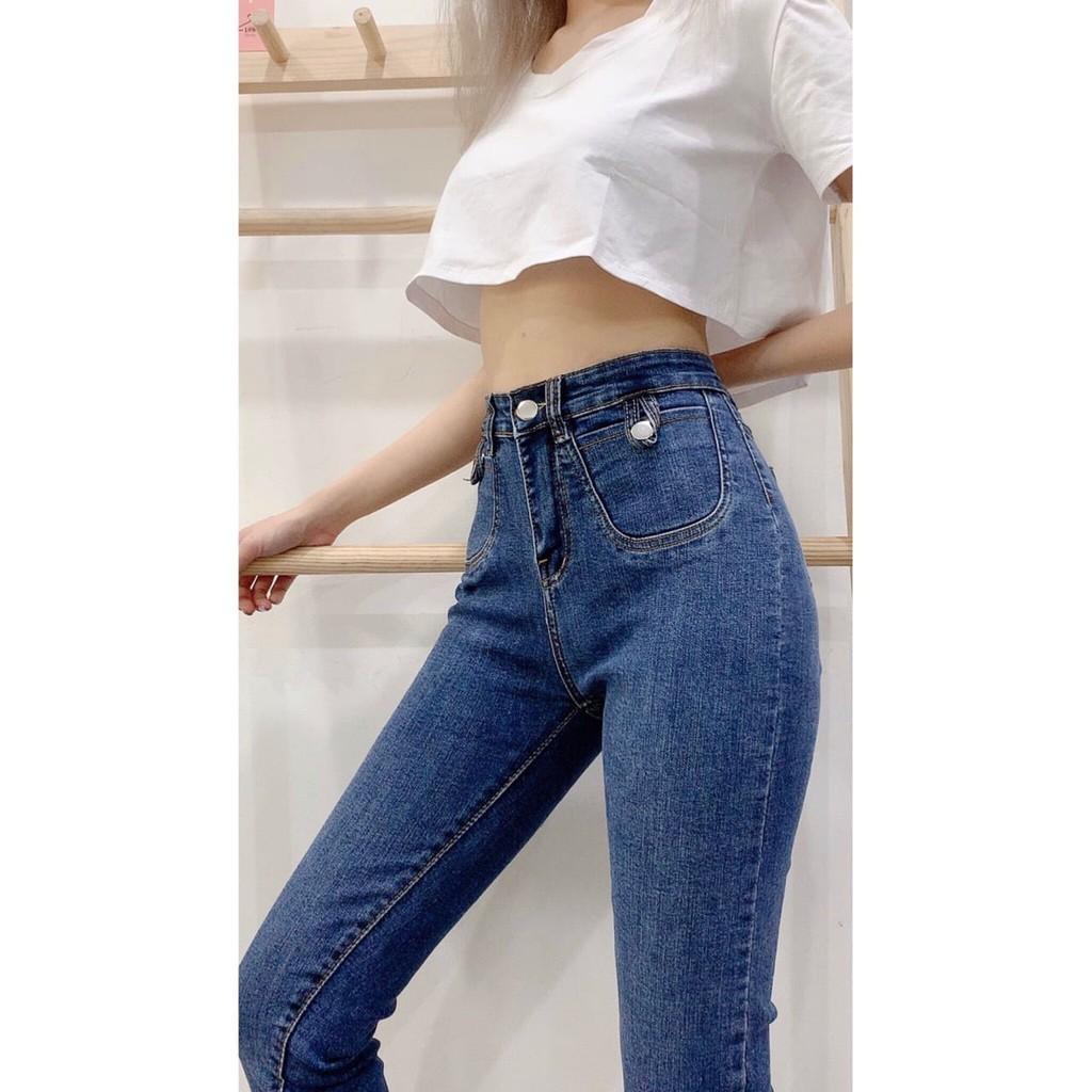 QUẦN JEAN DÀI LƯNG CAO TÚI KIỂU CO GIÃN CAO CẤP SHOP PHƯƠNG CHÂU