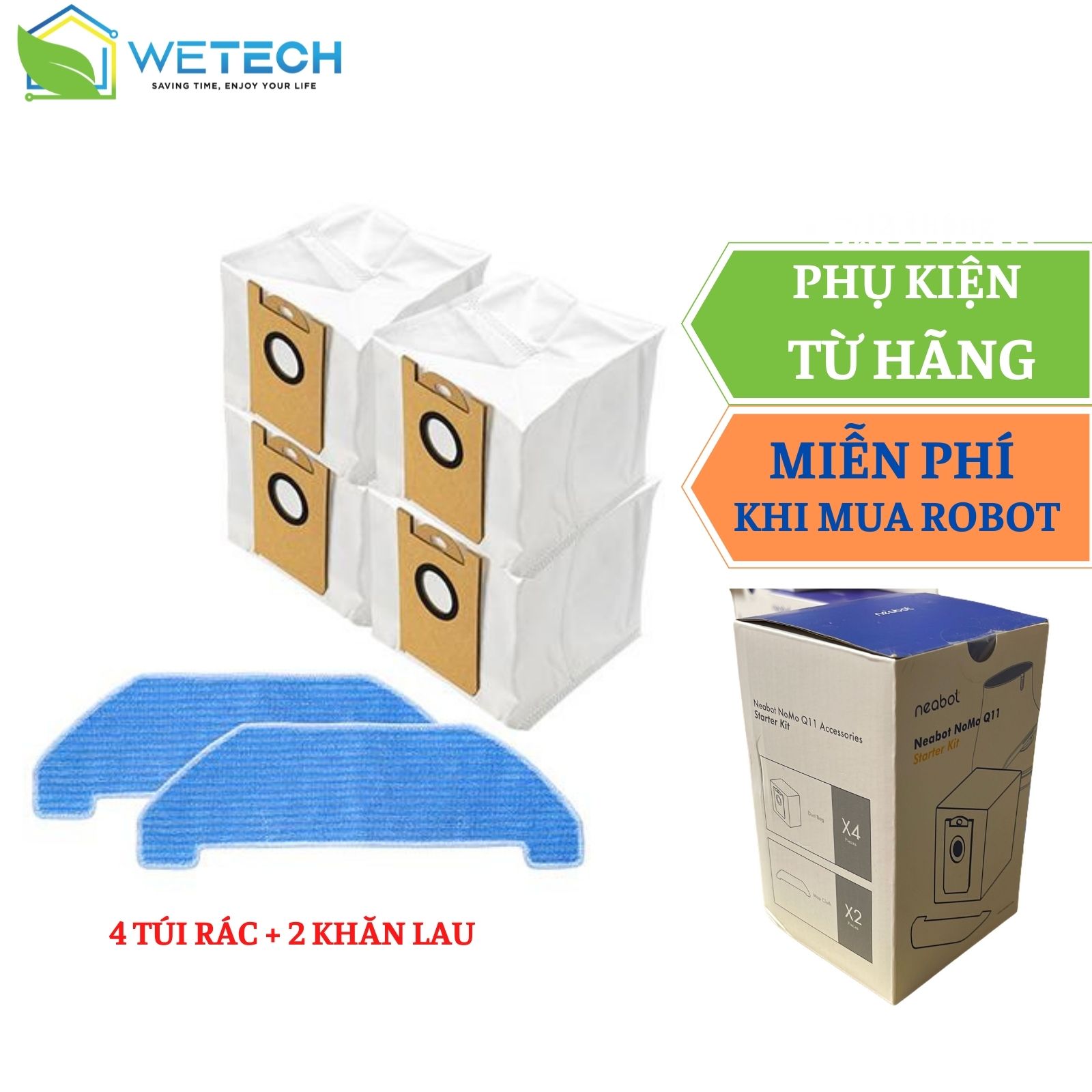 Robot tự đổ rác hút bụi lau nhà Neabot Nomo Q11 - Hàng chính hãng