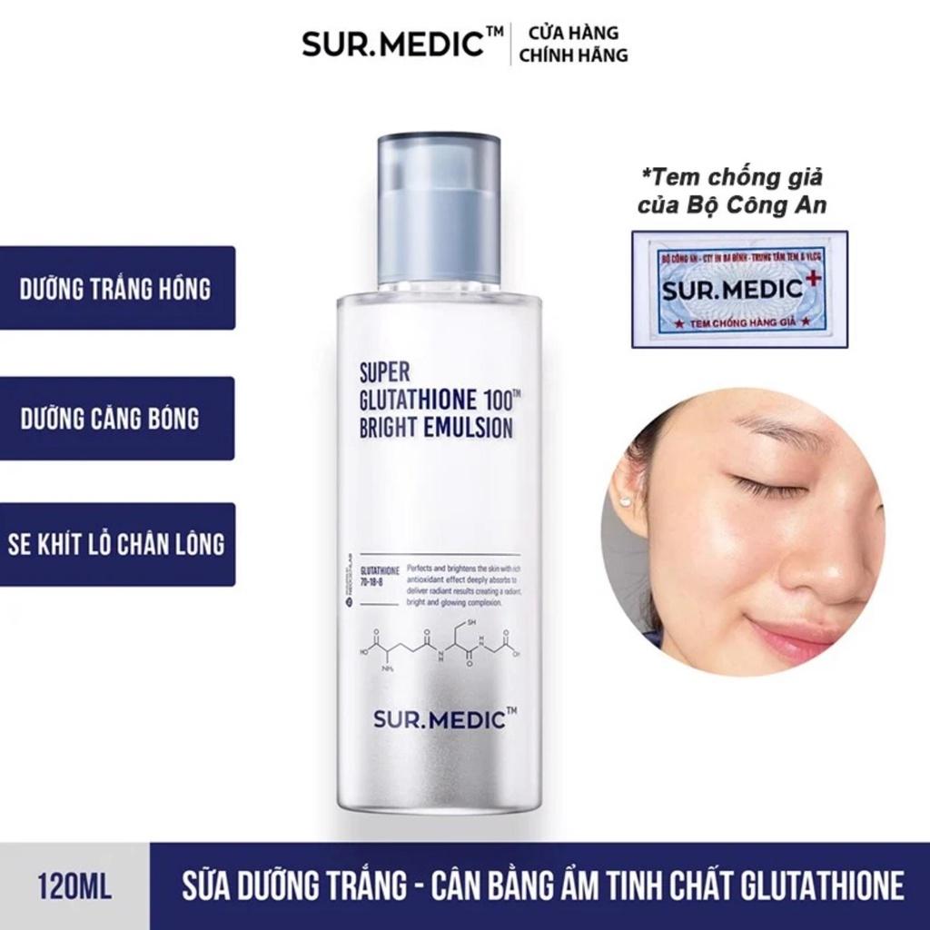 Sữa Dưỡng Trắng Da Sur Medic Super Glutathione 100 Bright Emulsion 120ml