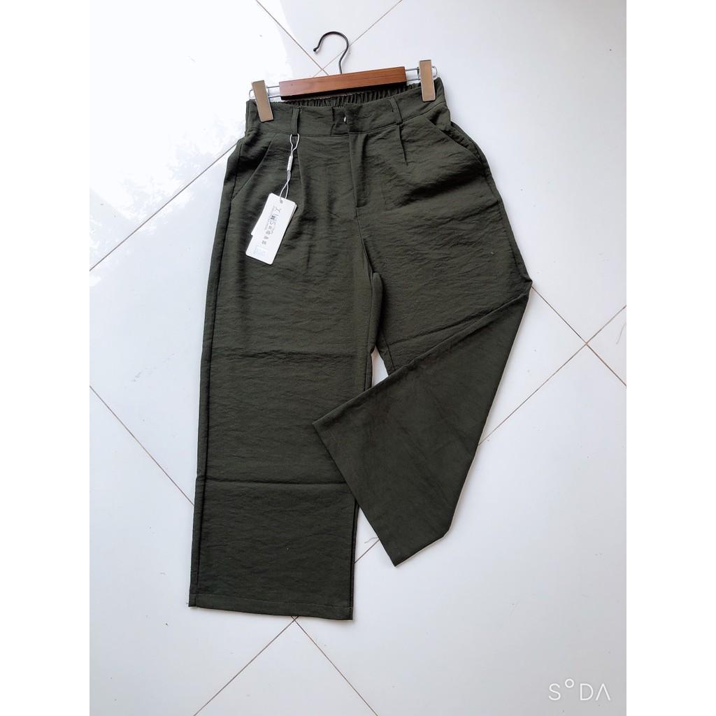 quần culottes cúc khóa dáng lỡ kiểu nhật chất đũi