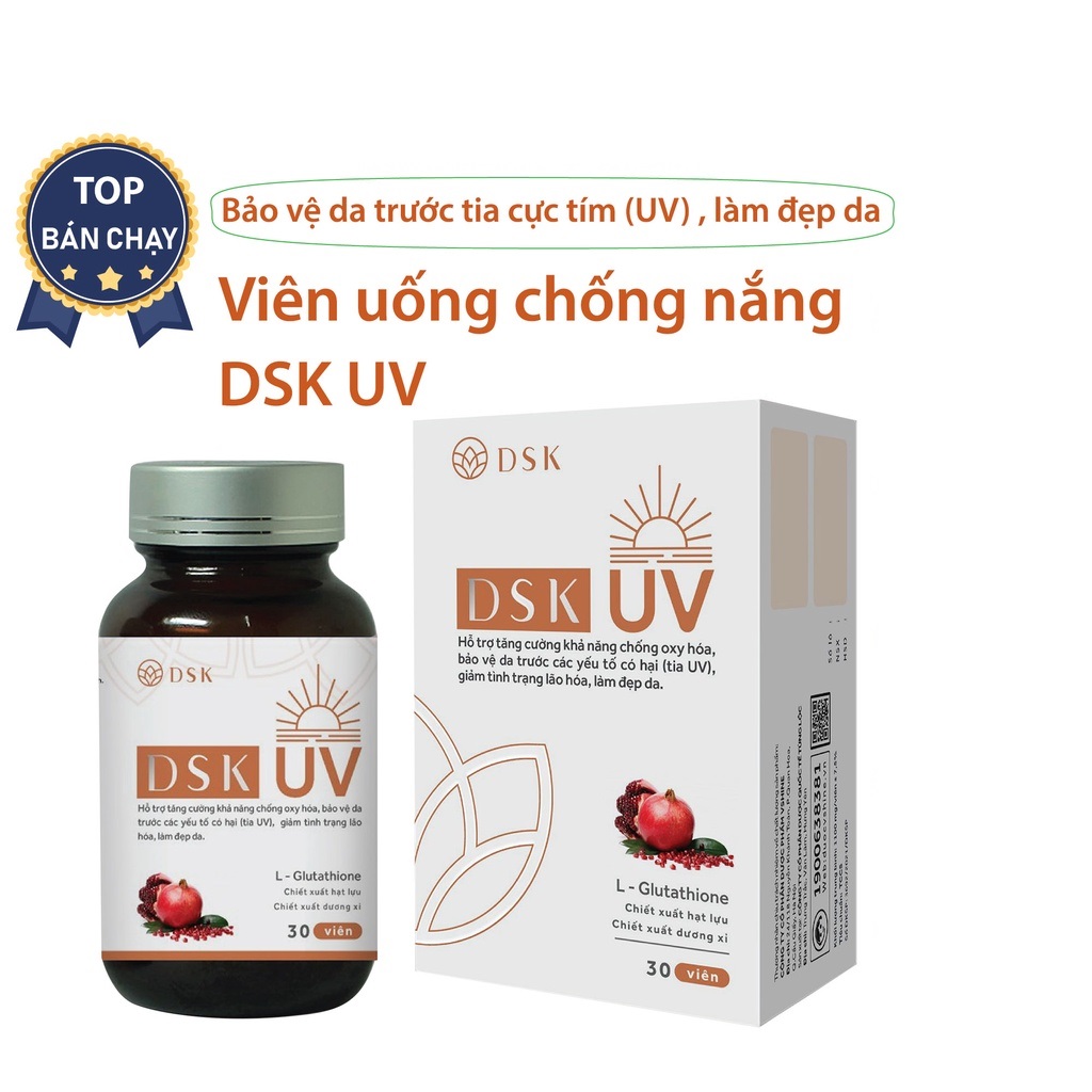 Viên uống chống nắng DSK UV - Vừa chống nắng, vừa sáng da