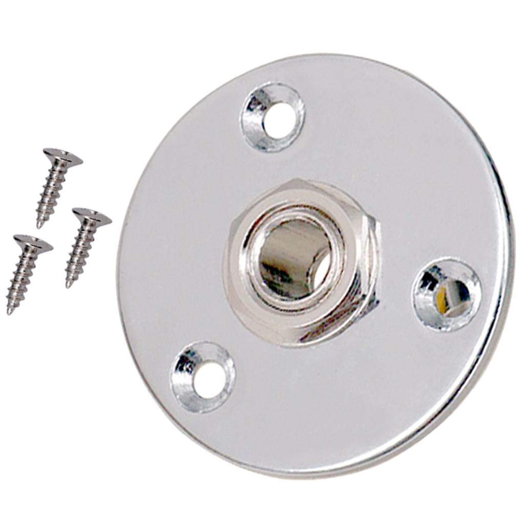 Sunnimix Đàn Guitar Bán Tải Đầu Ra Đầu Vào Jack Cắm Ổ Cắm 6.35 Mm Cho Đàn Guitar Bass Bạc