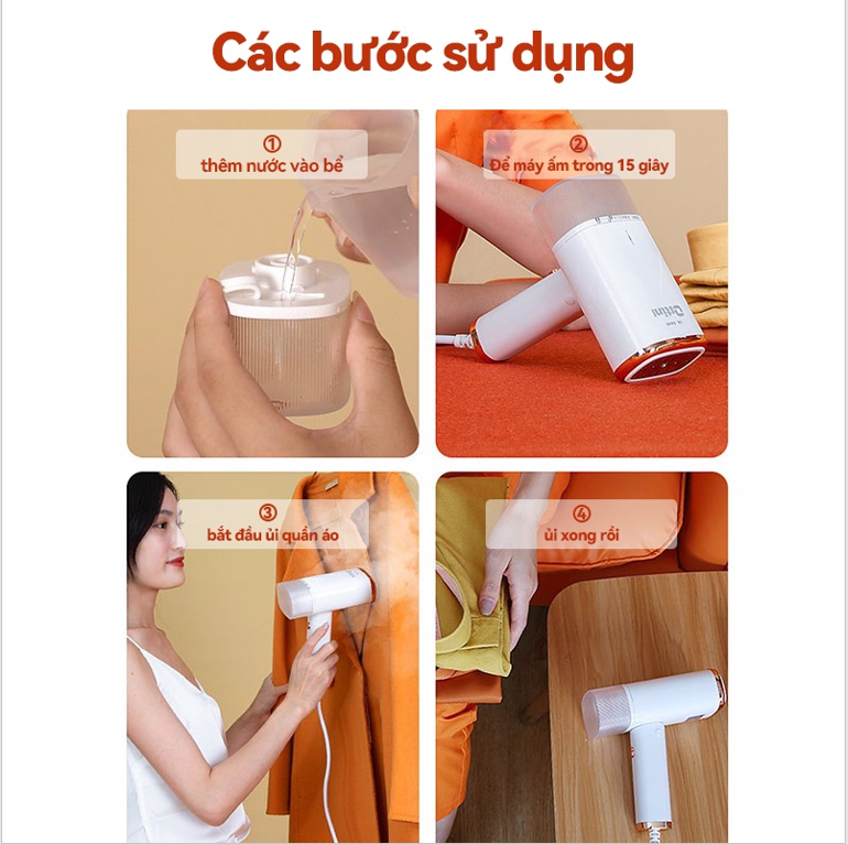 Bàn Ủi Hơi Nước Cầm Tay Cao Cấp, Bàn Là Hơi Nước Cầm Tay 1000w, Bàn Ủi Hơi Nước Gấp Gọn Nhét Vali Du Lịch Tiện Lợi,  Ủi Phẳng Mọi Chất Vải, Không Gây Mỏi Tay Khi Dùng, Chế Độ Là Thông Minh