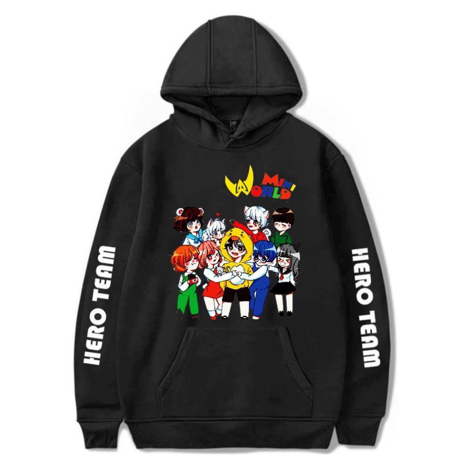 Áo HERO TEAM BST Áo HOODIE in hinh HERO TEAM - MINI WORLD - MINICRAFT kèm quà tặng bịt mặt