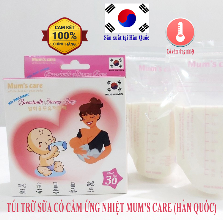 Túi Trữ Sữa Mum's Care Có Cảm Ứng Nhiệt 210ml (30 Túi/Hộp)