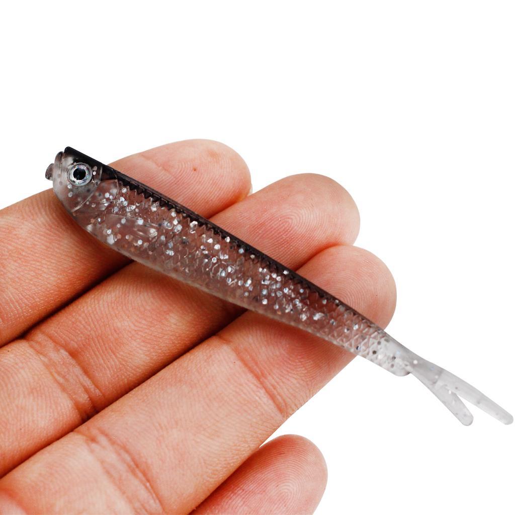 10 Pieces Artificial Soft Fishing  Baits Lifelike Fish Swimbaits 7.5cm