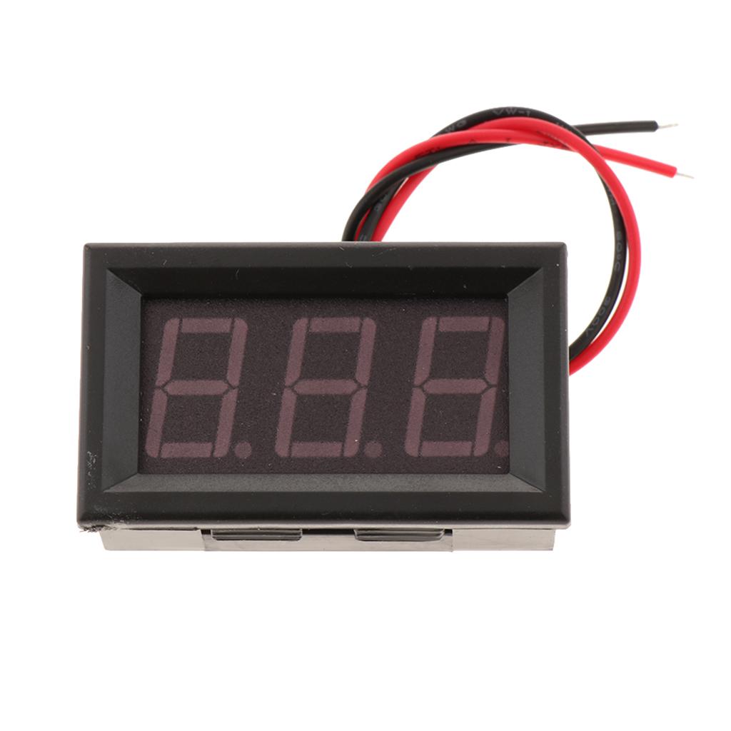 Mini DC 3.5-30V Voltmeter LED Panel 3-Digital Display Voltage Meter 2-wire