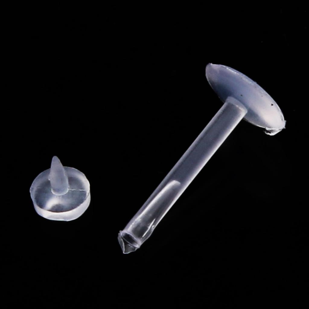3x10Pcs Transparent White Nose Stud Barbell Lip Tongue Navel Piercing Jewelry