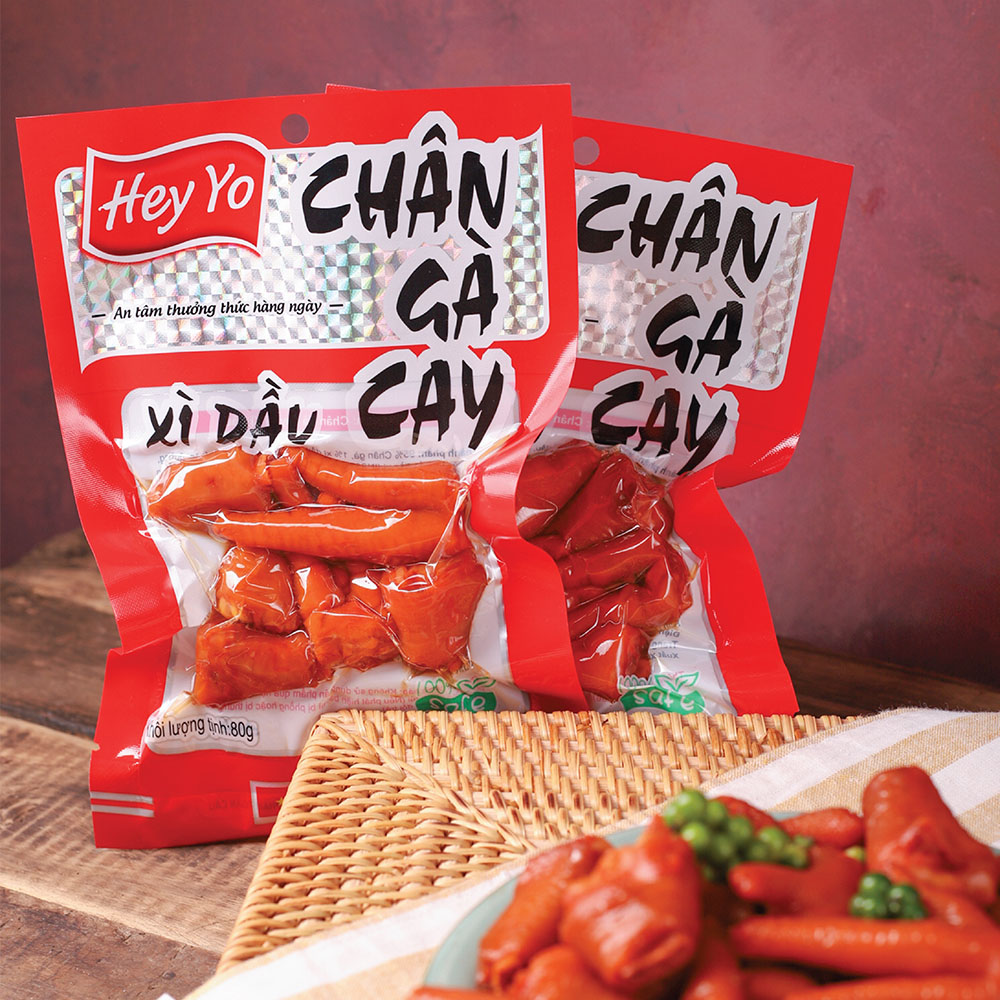 Chân gà cay Hey Yo vị xì dầu 80g, chân gà ủ vị hàng Việt Nam đảm bảo VSATTP