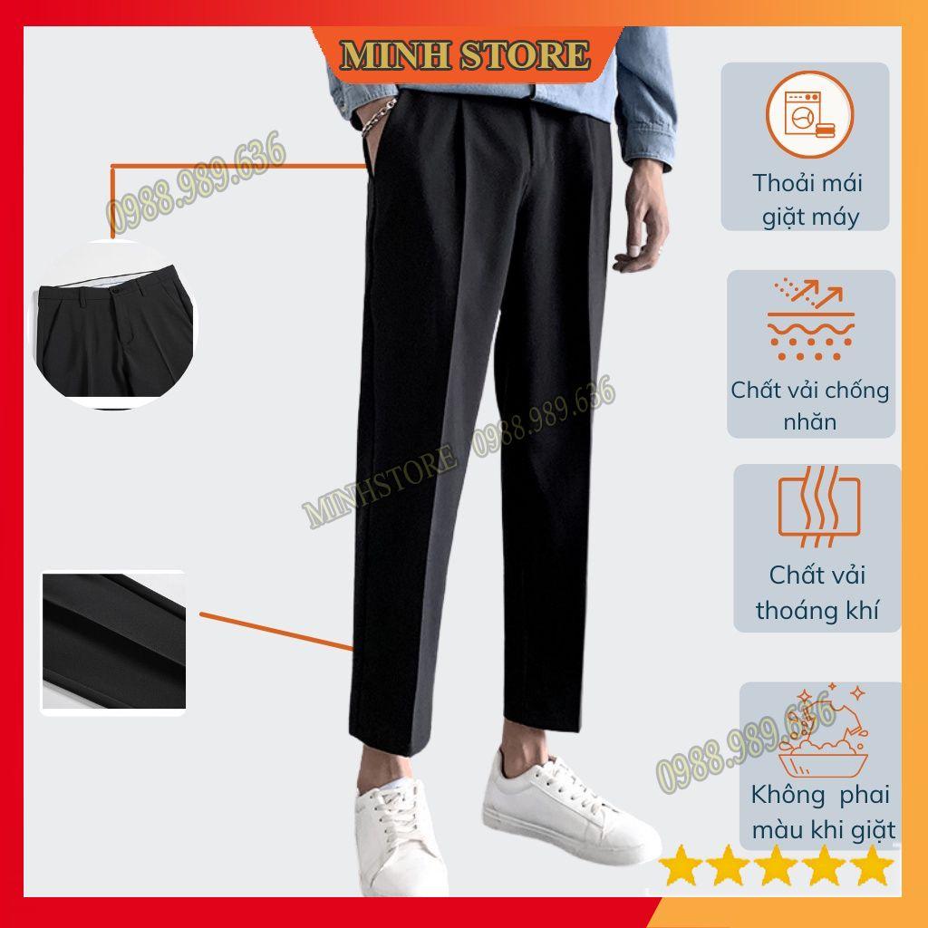 Quần tây nam dáng Baggy ống suông vải Hàn cao cấp, quần âu nam co giãn thời trang AU01 - MS66