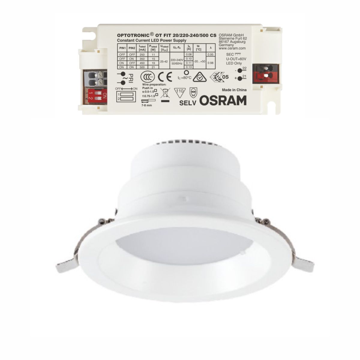 Đèn LED Downlight Module OSRAM CORE-DL-DF-15 14W CRI&gt;80 Tuổi thọ: 50,000 giờ