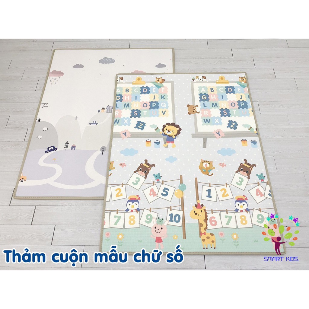 Thảm Chơi Cho Bé Thảm Xốp Gấp Gọn / Cuộn Tròn Umoo Trải Sàn Cho Bé Nằm Tập Bò dày 1.5cm